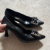 پاشنه 5 سانت مدل پروانه یراق دار رنگ مشکی سایز 36