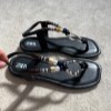 صندل تخت مدل کار شده سنگی رنگ مشکی سایز 38