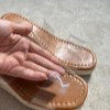 صندل پاشنه 9 سانت لژدار کنفی مدل طلقی رنگ کرم سایز 37