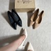 پاشنه 7سانت پهن وارداتی 1-6118مدل نوک تیز ساده رنگ کرم سایز38
