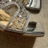 صندل پاشنه 6 سانت وارداتی 2-850مدل هرمس نگین کار شده جلو استیل رنگ نقره ای سایز 41