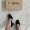 پاشنه 8 سانت وارداتی B662-2 مدل جلو مربع شنل رنگ مشکی سایز 39