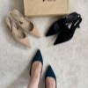 پاشنه 6 سانت وارداتی YQ6681 چرم پتینه مدل wang رنگ سورمه ای سایز 40