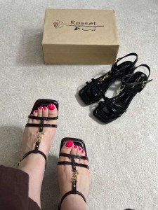 صندل وارداتی پاشنه 5 سانت دوبند YSL